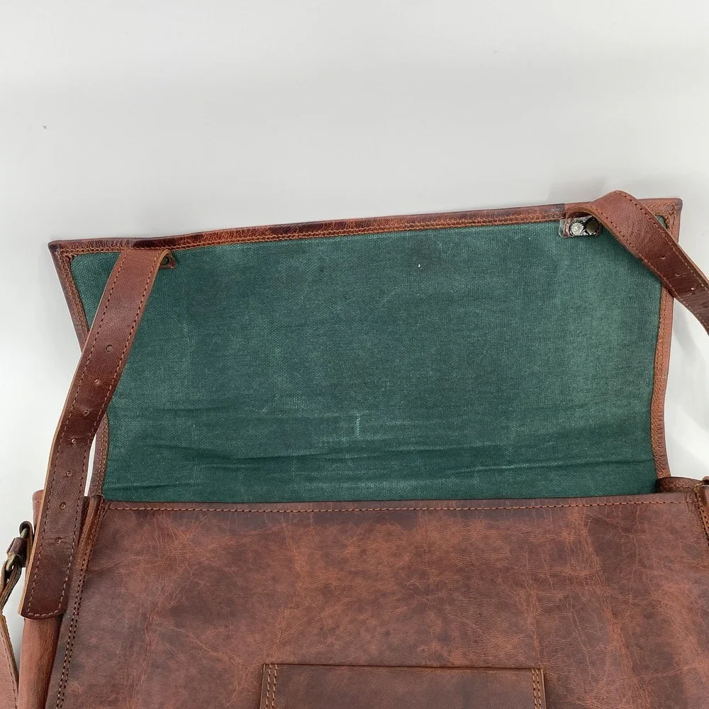Rustic Town 15-inch Vintage Crossbody Full Grain Leather Laptop Messenger Bag